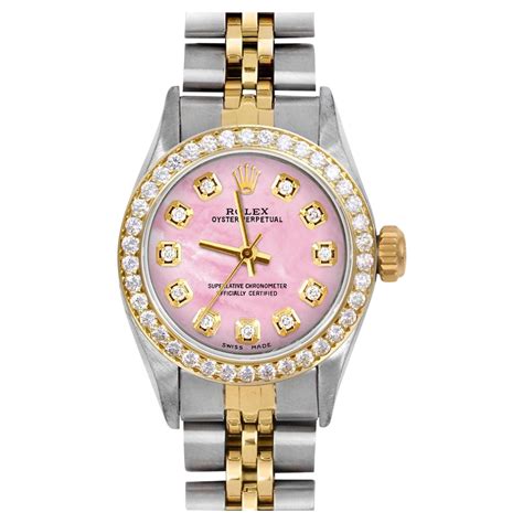 rolex oyster perpetual pearl face|Rolex pink face for sale.